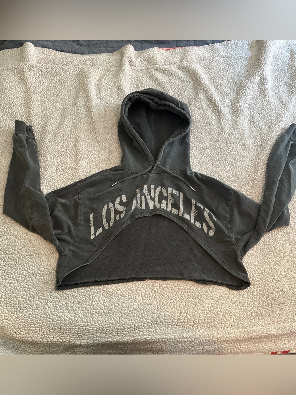 Forever 21 Charcoal "Los Angeles" Cropped Hoodie size small
